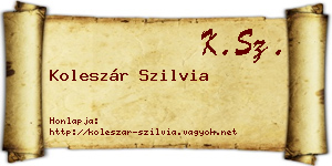 Koleszár Szilvia névjegykártya