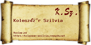Koleszár Szilvia névjegykártya