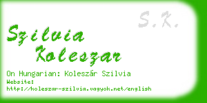 szilvia koleszar business card